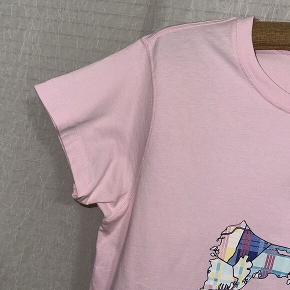 CUFFY’S L Pastel Colors Pink Blue Cape Cod Short Sleeve Relaxed Fit Cotton Tee - Picture 4 of 11